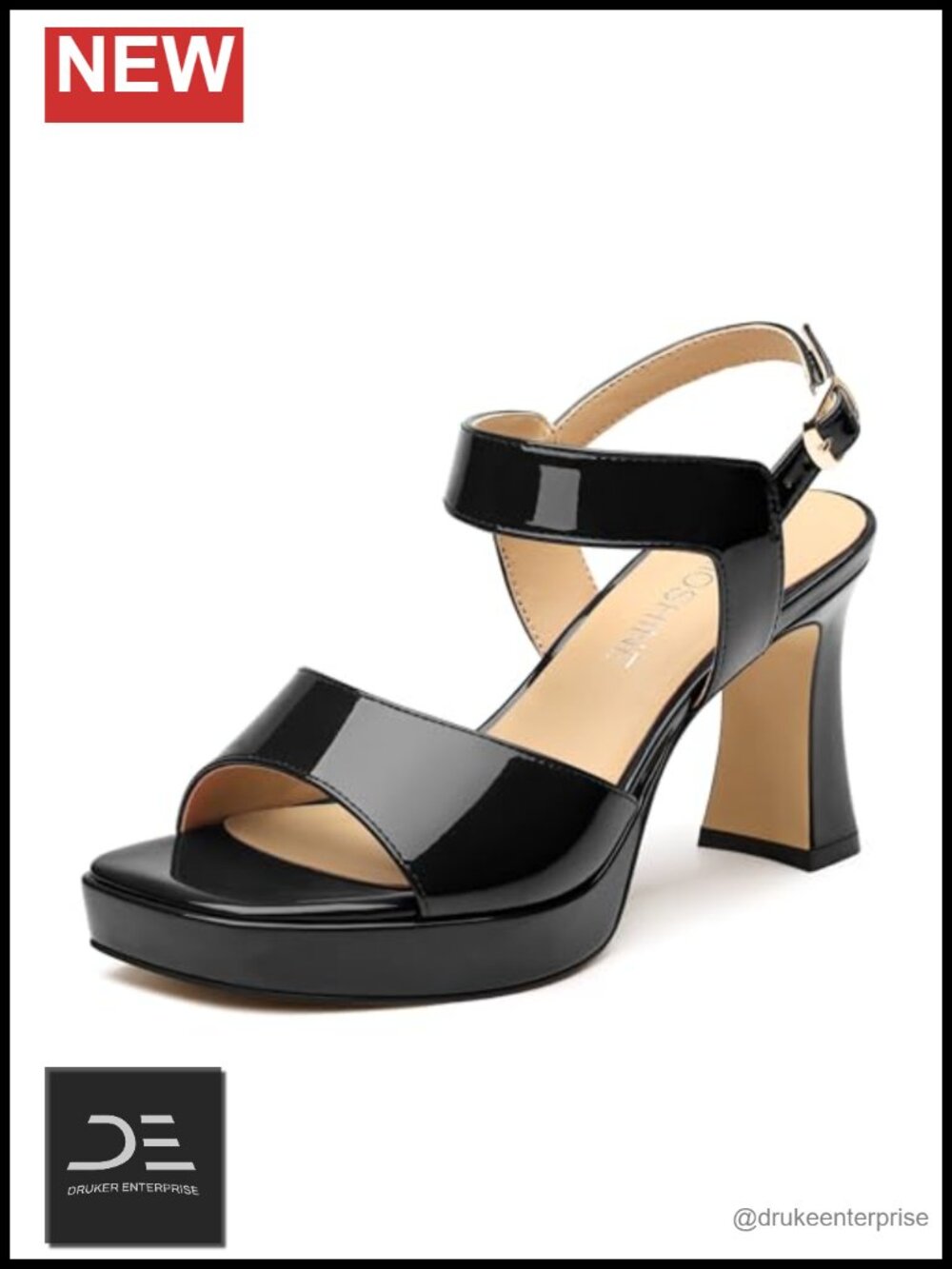 Women Platform Block Heel Sandals Chunky 3.2 Inch Ankle Strap Dressy Square